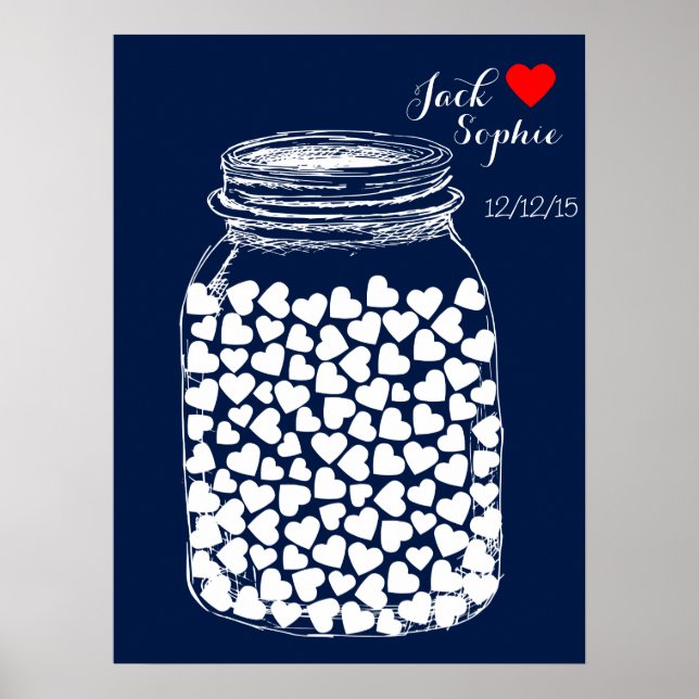 Póster Chalza de masón de libro de boda alternativo 100 (Frente)