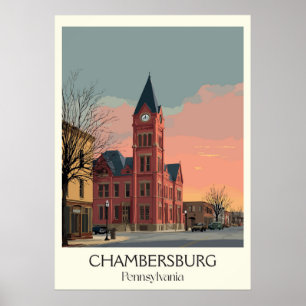 Póster Chambersburg PA Vintage Histórico Edificio Art