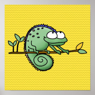 Póster Chameleon Personalizado Lizard Cute