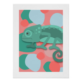 Póster Chameleon Verde