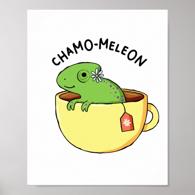 Póster Chamo-meleon Animal Tea Pun Poster (Frente)