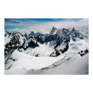 Póster Chamonix Aiguille du Midi Mont Blanc Massif Franci