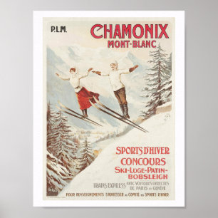 Póster Chamonix France esquí