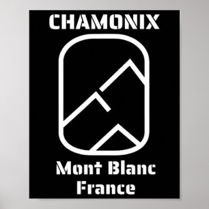 Póster Chamonix Mont Blanc Francia Esquí Snowboard