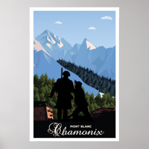 Póster Chamonix,Mont Blanc,Viaje