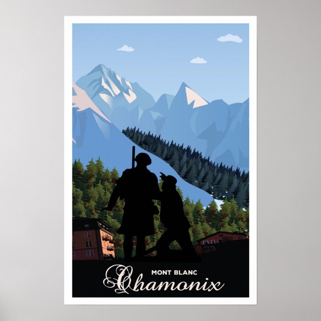 Póster Chamonix,Mont Blanc,Viaje (Frente)