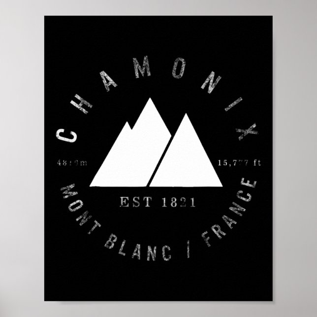 Póster Chamonix Valley Mont Blanc Francia Esquí Snowboard (Frente)