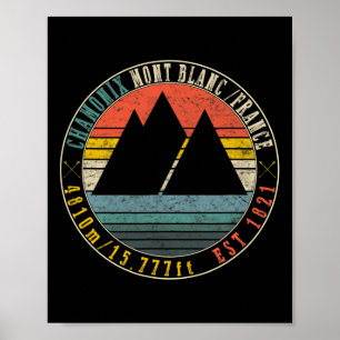 Póster Chamonix Valley Mont Blanc Francia Esquí Snowboard
