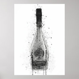 Póster Champagne Bottle Wall Art Print 'Titanium'