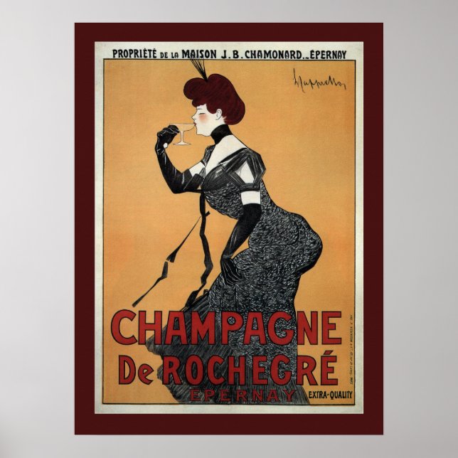 Póster Champagne De Rochegre ~ Leonetto Cappiello 1902 (Frente)