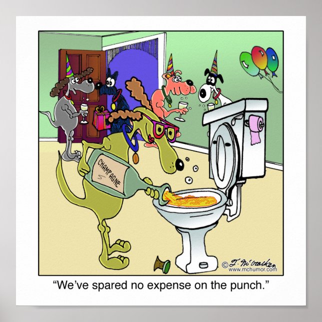 Póster Champagne en el baño (Frente)