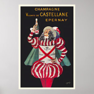 Póster Champagne Vicomte de Castellane Vintage Comida&Beb