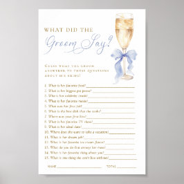 Póster Champagne What Did the Groom Say Game Digital