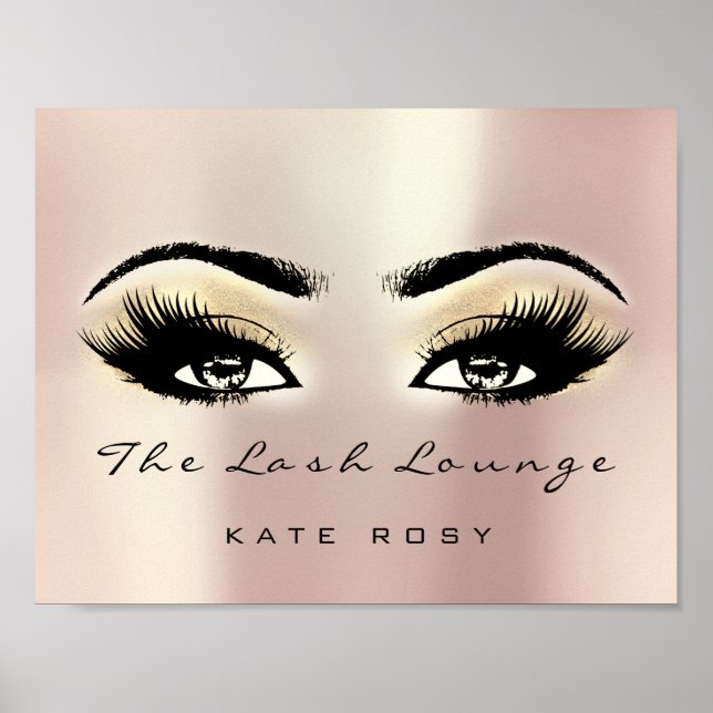 Póster Champaigne nombre maquillaje artista Beauty Studio (Frente)