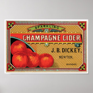 Póster Champán Cider JB Dickey, Newton, Kansas