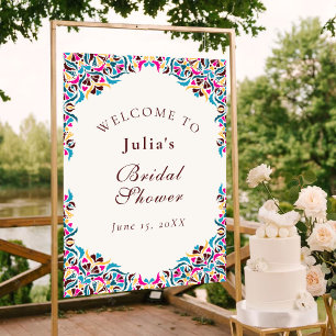 Póster Champán de lujo caprichoso estilo floral bridal sh