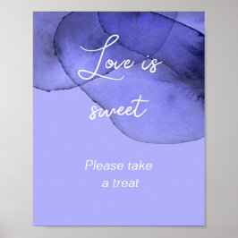Póster Champán nupcial de amor dulce lavanda violeta azul
