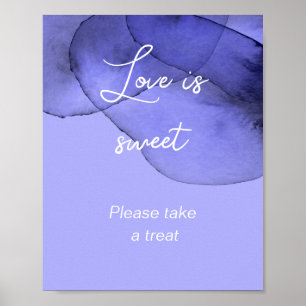 Póster Champán nupcial de amor dulce lavanda violeta azul