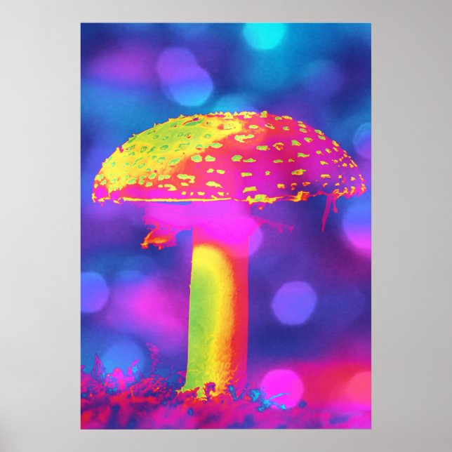 Póster champiñones en las luces (Frente)
