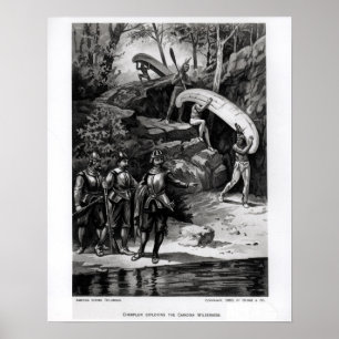 Póster Champlain explorando la naturaleza canadiense