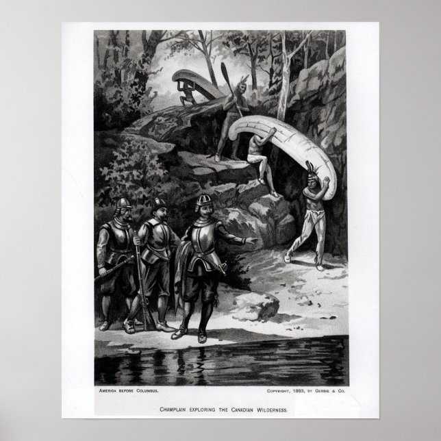 Póster Champlain explorando la naturaleza canadiense (Frente)