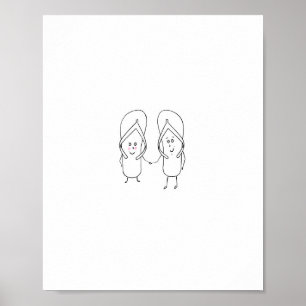 Póster Chancleta, linda, tema sandalias