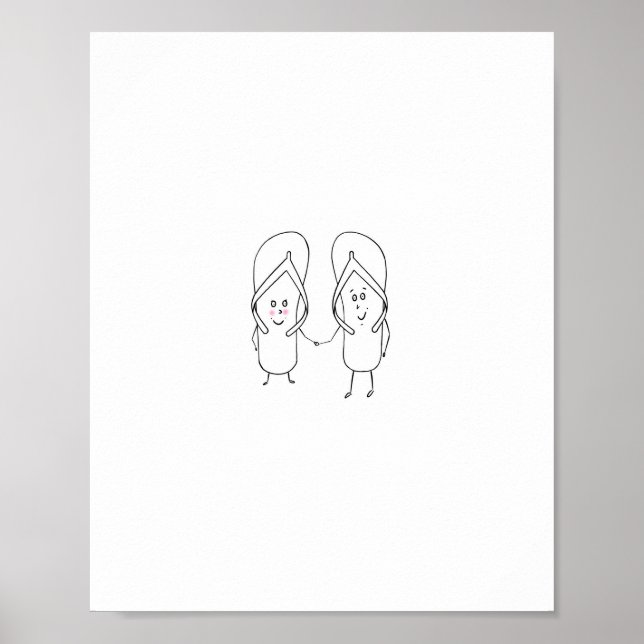 Póster Chancleta, linda, tema sandalias (Frente)