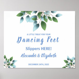 Póster Chancletas Dancing Feet   Letrero de Boda de Eucal