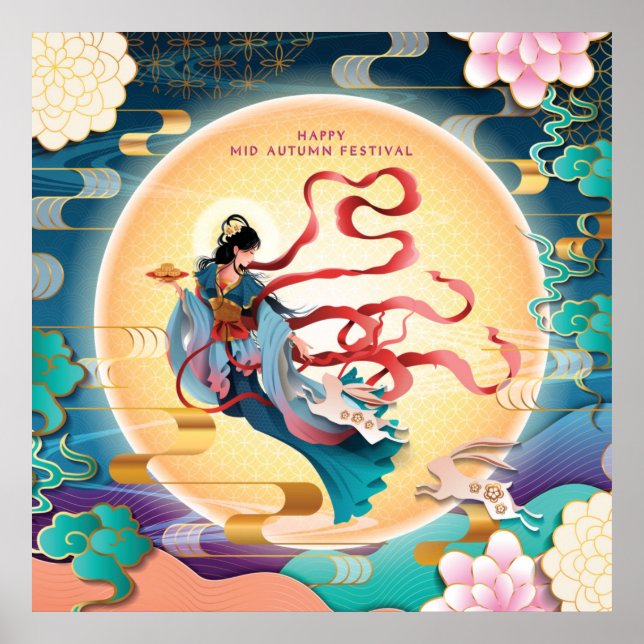 Póster Chang'e en el Festival de Mediados de Otoño de la  (Frente)