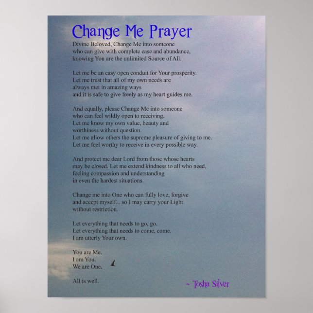 Póster Change Me Prayer Poster (Frente)
