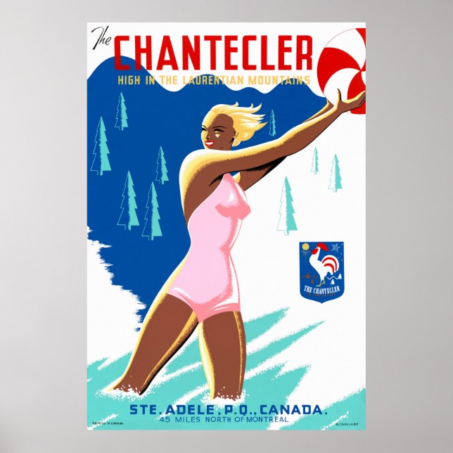 Póster Chantecler Canada Vintage Travel Poster Restaurado (Frente)