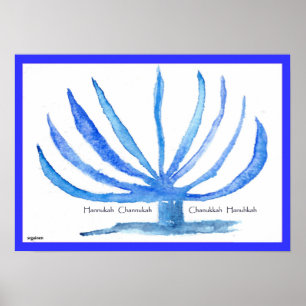 Póster Chanukah Hannukah Hanukah Menorah Poster