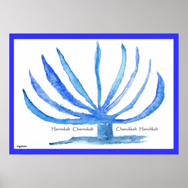 Póster Chanukah Hannukah Hanukah Menorah Poster (Frente)