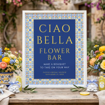 Chao Bella Flor Azul Bar Shower Nupcial Italiano