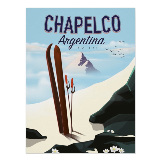 Póster Chapelco Argentina para Esquiar (Anverso)