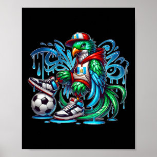 Póster Chapin Guate Pájaro Guatemala Bandera Urbyn Quetza
