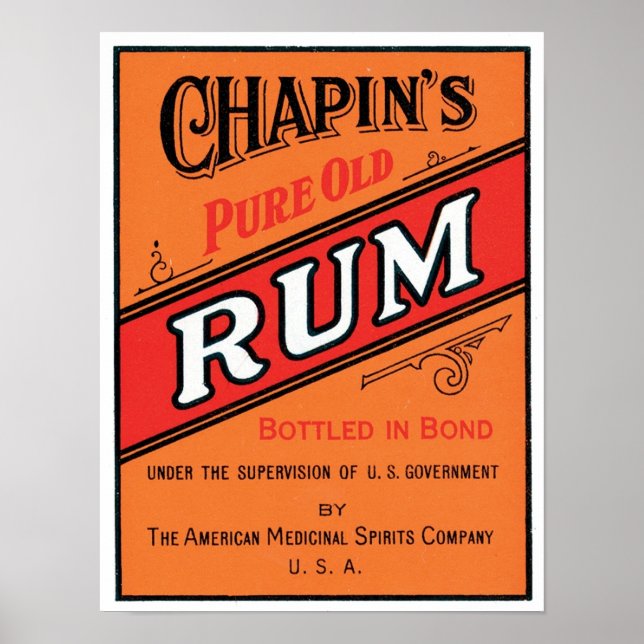 Póster Chapins Pure Old Rum (Frente)