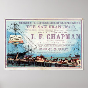 Póster Chapman Clipper Ship Historical Repro Poster