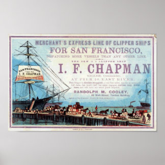 Póster Chapman Clipper Ship Historical Repro Poster