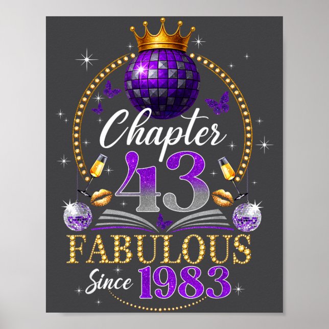 Póster Chapter 43 Since 1983 Purple Disco Ball 43rd Birth (Frente)