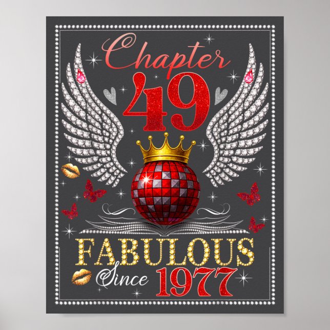 Póster Chapter 49 Fabulous Est. 1977 Disco Ball 49th Birt (Frente)