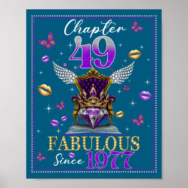 Póster Chapter 49 Fabulous Since 1977 49th Birthday Women (Frente)