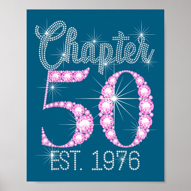 Póster Chapter 50 Est 1976 Happy 50th Birthday Gift  (Frente)