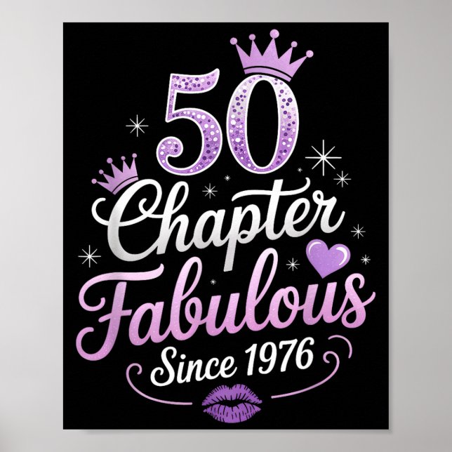 Póster Chapter 50 Fabulous Since 1976 50th Birthday Queen (Frente)