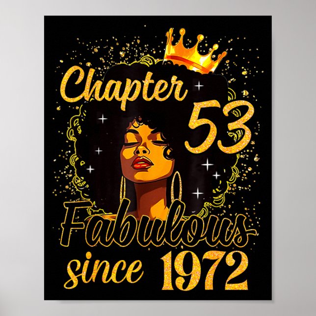 Póster Chapter 53 Fabulous Since 1972 53rd Birthday Women (Frente)
