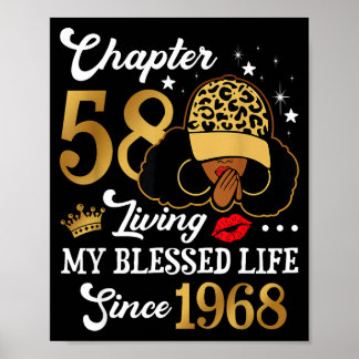 Póster Chapter 58 Living My Blessed Life Since 1968 Afro 
