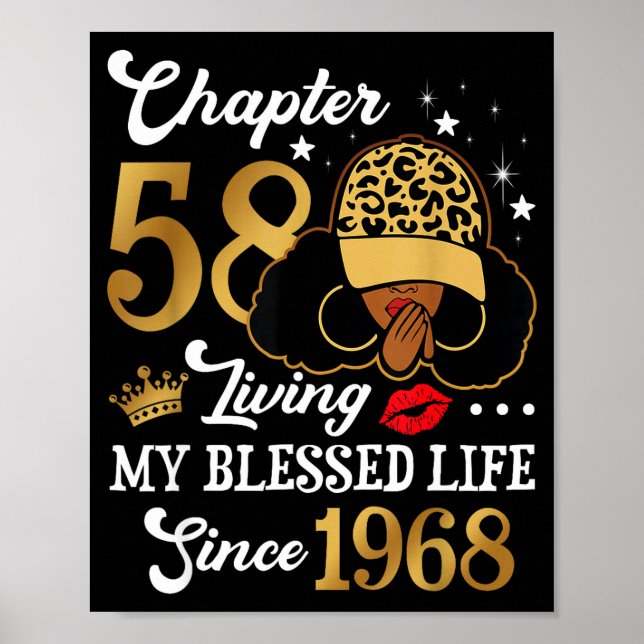 Póster Chapter 58 Living My Blessed Life Since 1968 Afro  (Frente)
