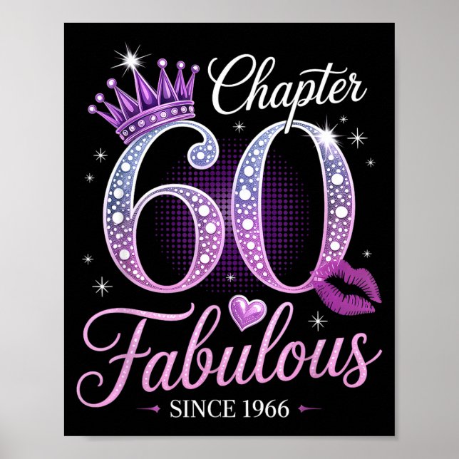 Póster Chapter 60 Fabulous Since 1966 60th Birthday Queen (Frente)
