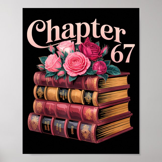 Póster Chapter 67 Floral Book Stack Design  (Frente)