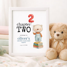 Póster Chapter Two Teddy Bear Books 2nd Birthday welcome 